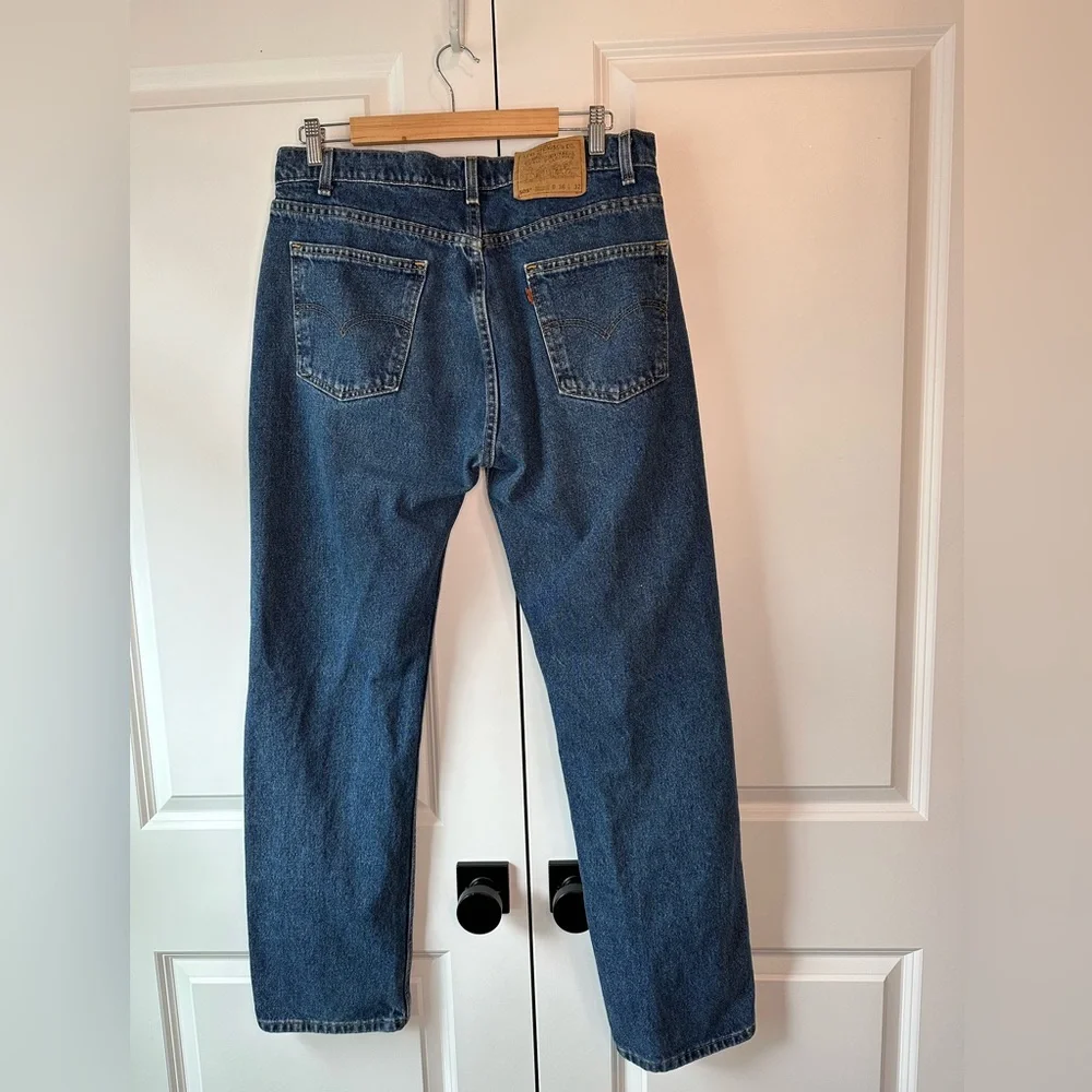 Vintage Levi’s Orange Tab USA Made 505 Regular Fit Straight Leg Dark Denim Jeans
